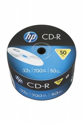 CD-R lemez, 700MB, 52x, 50 db, zsugor csomagolás, HP