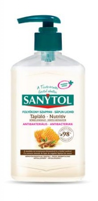 Antibakteriális folyékony szappan, 250 ml, SANYTOL "Tápláló", mandulatej